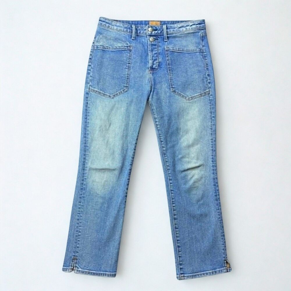 Driftwood Colette Jeans Womens 29 Light Wash Button Fly Straight Crop Stretch
